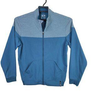 Mens Adidas Golf Blue Colorblock Full Zip Jacket Nylon Blend Stretch Size M